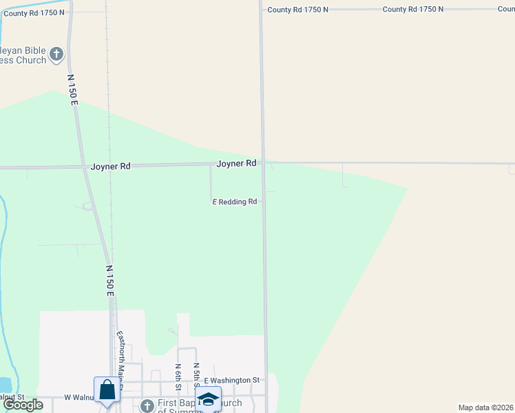 map of restaurants, bars, coffee shops, grocery stores, and more near 16889 North 200 East in Summitville