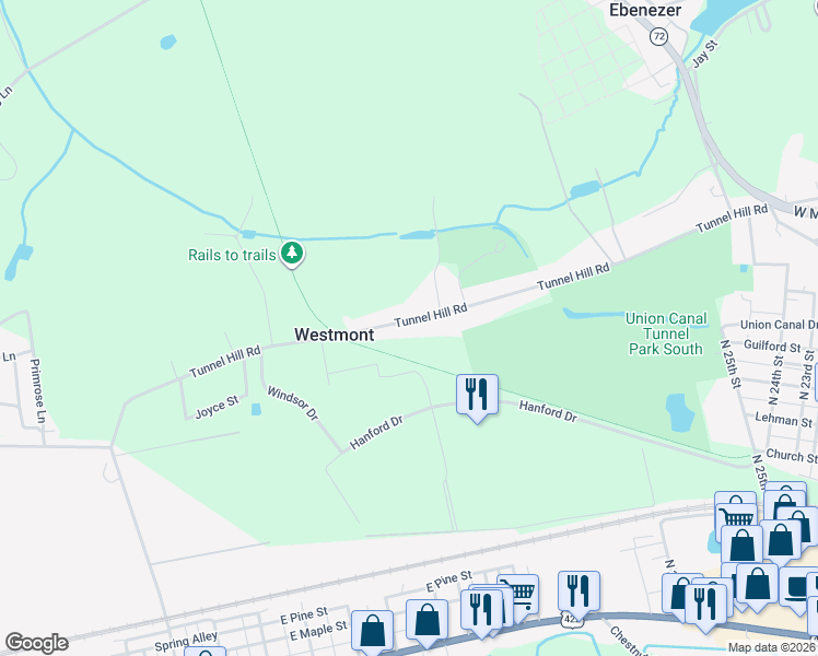 map of restaurants, bars, coffee shops, grocery stores, and more near 3014 Tunnel Hill Road in Lebanon