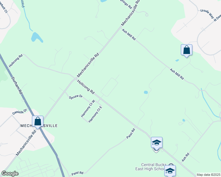 map of restaurants, bars, coffee shops, grocery stores, and more near 5259 Bailey Court East in Doylestown