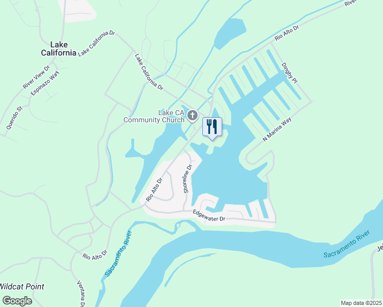 map of restaurants, bars, coffee shops, grocery stores, and more near 19082 Shoreline Drive in Cottonwood