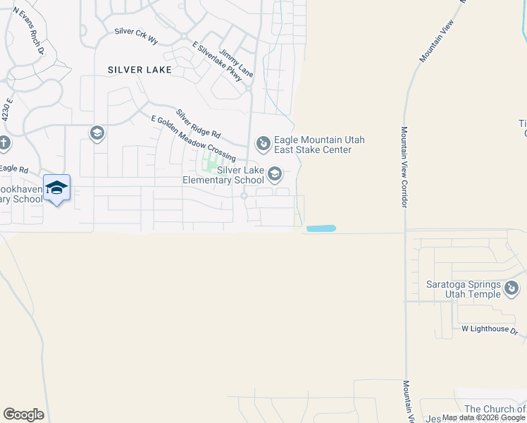map of restaurants, bars, coffee shops, grocery stores, and more near 4719 Silverlake Parkway in Eagle Mountain