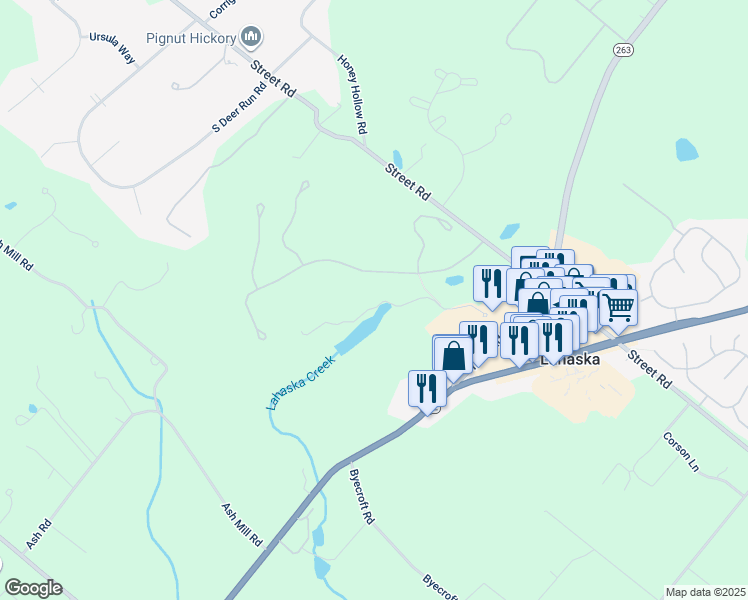 map of restaurants, bars, coffee shops, grocery stores, and more near 300 Carousel Lane in Doylestown