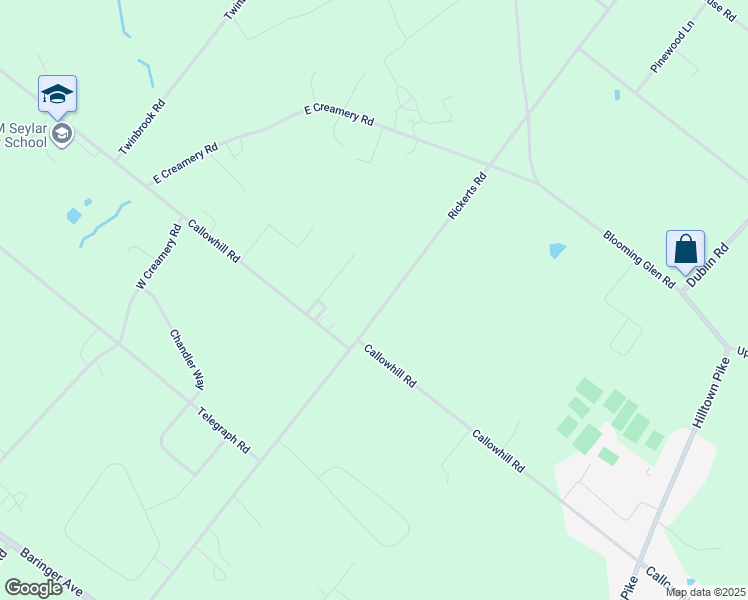 map of restaurants, bars, coffee shops, grocery stores, and more near 1818 Rickerts Road in Perkasie