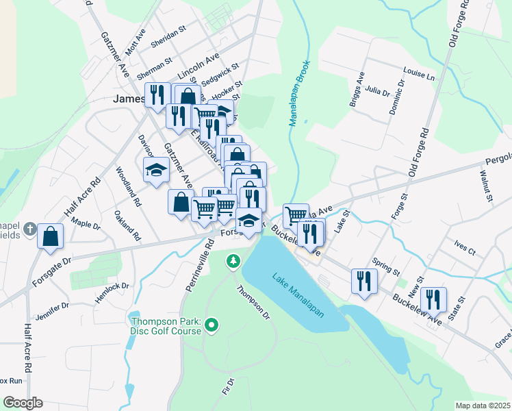 map of restaurants, bars, coffee shops, grocery stores, and more near 15c East Railroad Avenue in Jamesburg