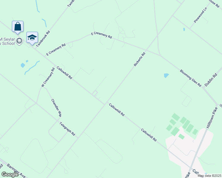 map of restaurants, bars, coffee shops, grocery stores, and more near 1818 Rickerts Road in Perkasie