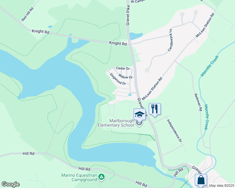 map of restaurants, bars, coffee shops, grocery stores, and more near 915 Lakeview Drive in Green Lane