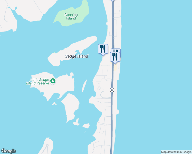 map of restaurants, bars, coffee shops, grocery stores, and more near 1 Island View Way in Sea Bright