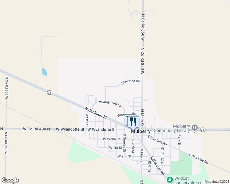 map of restaurants, bars, coffee shops, grocery stores, and more near 501 Concordia Court in Mulberry