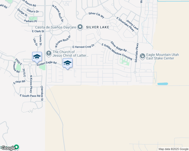 map of restaurants, bars, coffee shops, grocery stores, and more near 4615 Rustic Ranch Way in Eagle Mountain