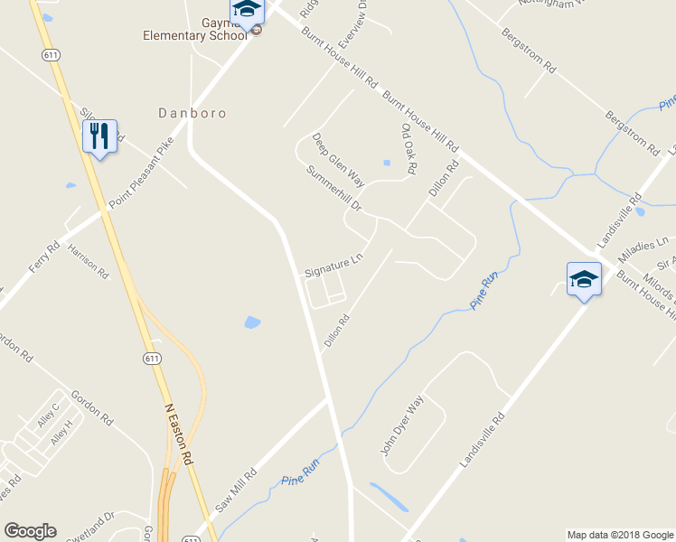 map of restaurants, bars, coffee shops, grocery stores, and more near 4086 Redbud Circle in Doylestown