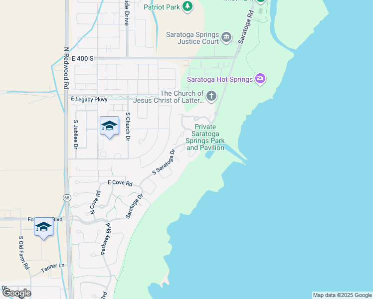 map of restaurants, bars, coffee shops, grocery stores, and more near 724 South Laguna Cove in Saratoga Springs