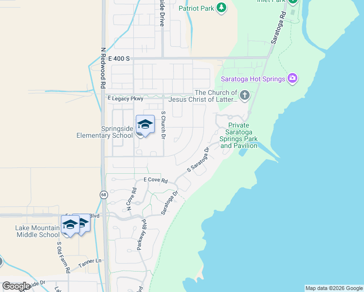map of restaurants, bars, coffee shops, grocery stores, and more near 701 South School House Road in Saratoga Springs
