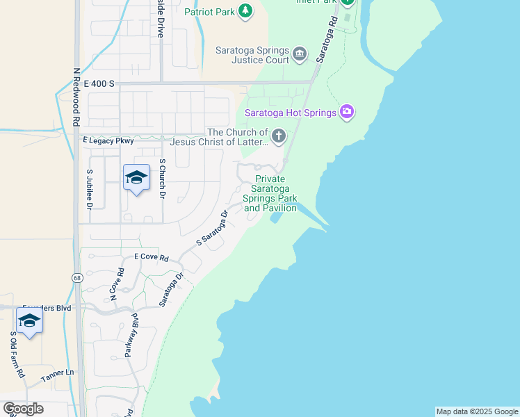 map of restaurants, bars, coffee shops, grocery stores, and more near 384 Bayside Drive in Saratoga Springs