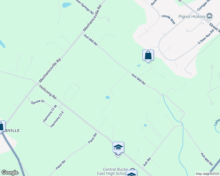 map of restaurants, bars, coffee shops, grocery stores, and more near 3054 Ash Mill Road in Doylestown