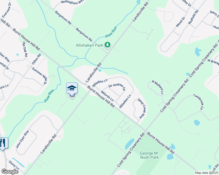 map of restaurants, bars, coffee shops, grocery stores, and more near 4216 Sir Andrew Circle in Doylestown