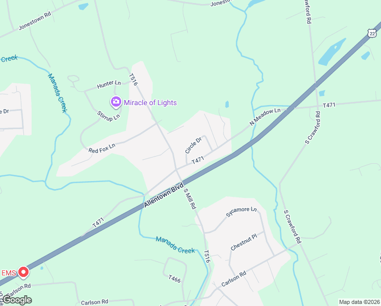 map of restaurants, bars, coffee shops, grocery stores, and more near 113 Circle Drive in Harrisburg