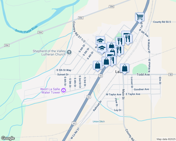map of restaurants, bars, coffee shops, grocery stores, and more near 115 South 3rd Street in La Salle