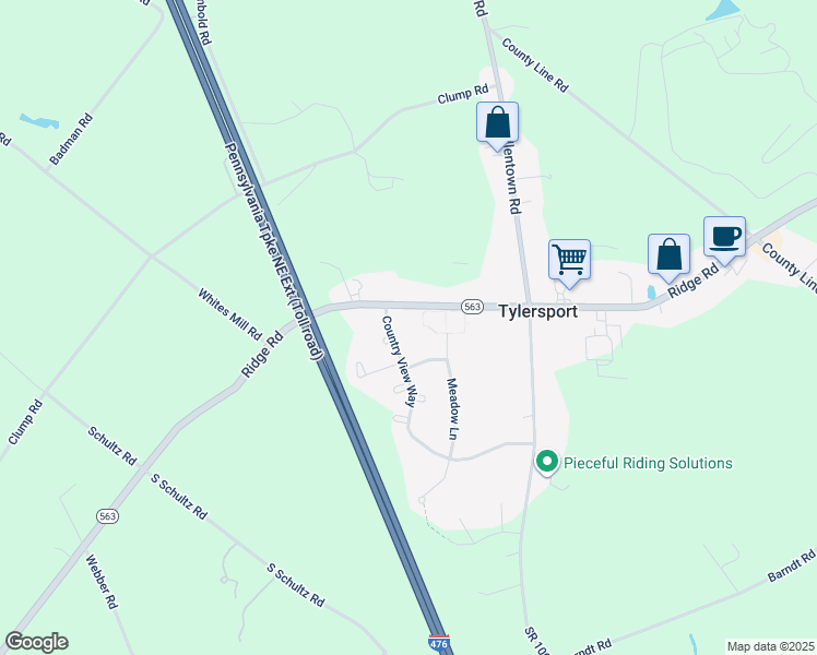 map of restaurants, bars, coffee shops, grocery stores, and more near 158 Ridge Road in Telford