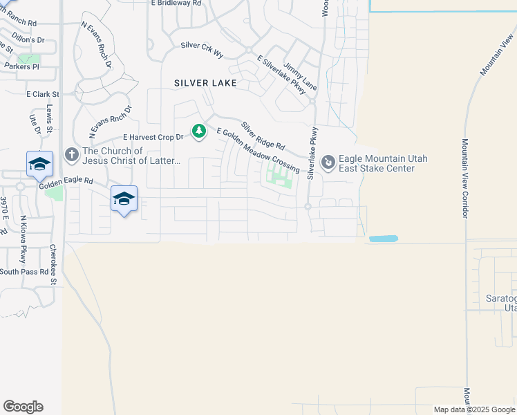map of restaurants, bars, coffee shops, grocery stores, and more near 4819 Breezy Patch Road in Eagle Mountain