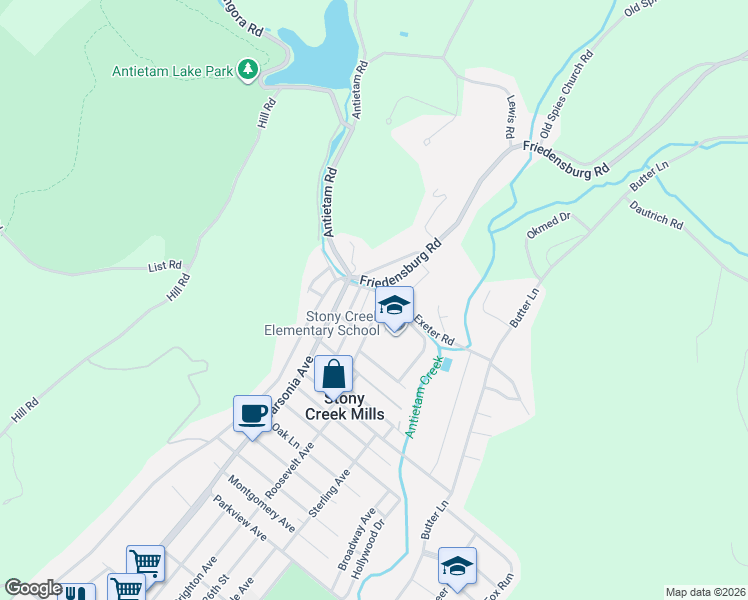 map of restaurants, bars, coffee shops, grocery stores, and more near 9 Myrtle Avenue in Reading