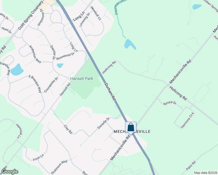 map of restaurants, bars, coffee shops, grocery stores, and more near 3496-3596 Durham Road in Doylestown
