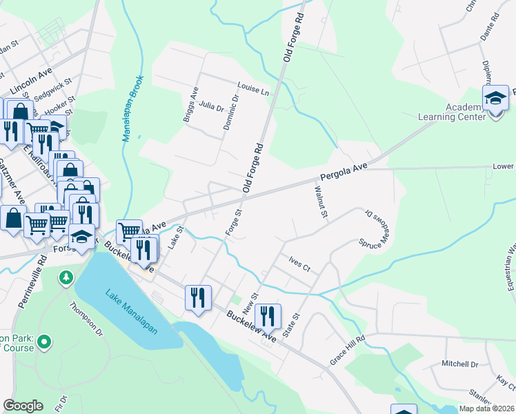 map of restaurants, bars, coffee shops, grocery stores, and more near 83 Forge Street in Jamesburg