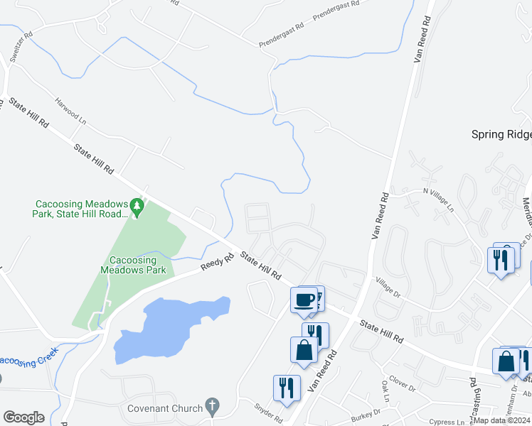 map of restaurants, bars, coffee shops, grocery stores, and more near 514 Rosemont Court in Reading
