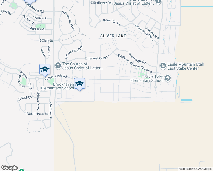 map of restaurants, bars, coffee shops, grocery stores, and more near East Harvest Crop Drive in Eagle Mountain