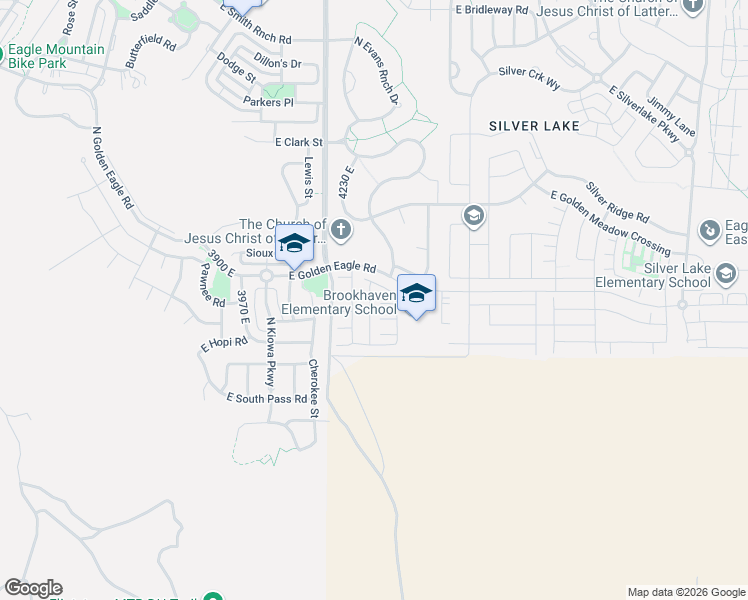 map of restaurants, bars, coffee shops, grocery stores, and more near 4295 Hill View Drive in Eagle Mountain