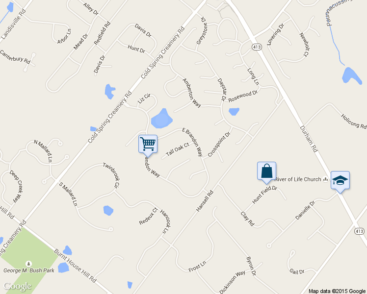 map of restaurants, bars, coffee shops, grocery stores, and more near 4832 Tall Oak Court in Doylestown