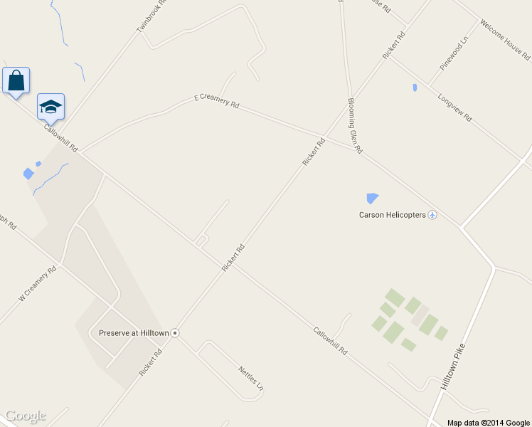 map of restaurants, bars, coffee shops, grocery stores, and more near 1925 Rickert Rd in Perkasie