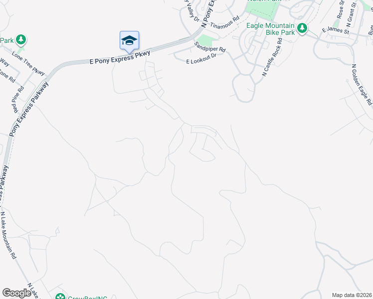 map of restaurants, bars, coffee shops, grocery stores, and more near 7117 North Smart Way Lane in Eagle Mountain