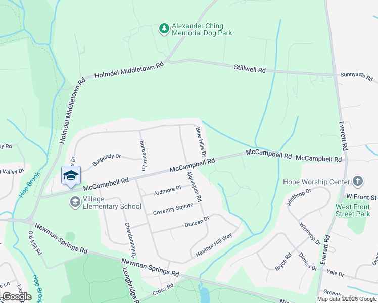 map of restaurants, bars, coffee shops, grocery stores, and more near 6 Rosedale Terrace in Holmdel
