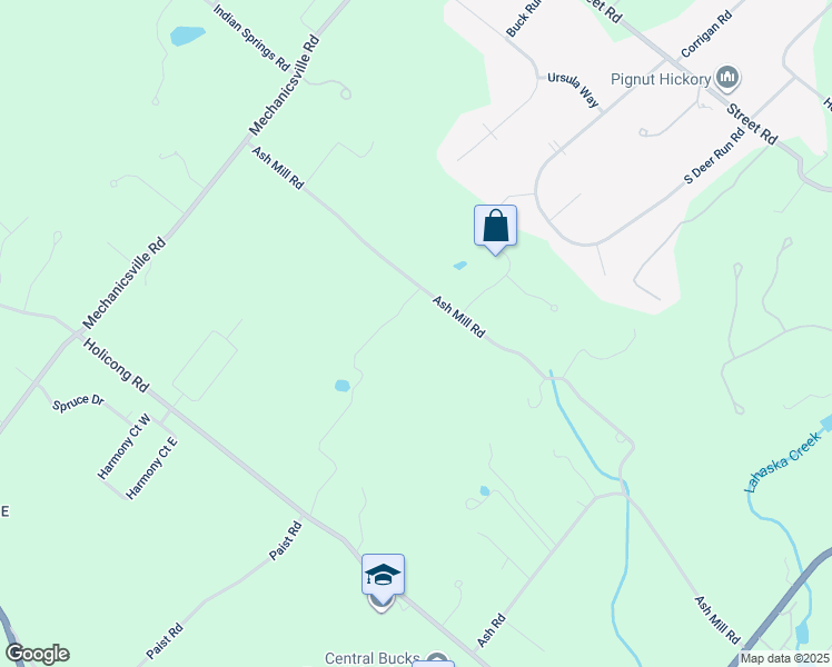 map of restaurants, bars, coffee shops, grocery stores, and more near 3024 Ash Mill Road in Doylestown