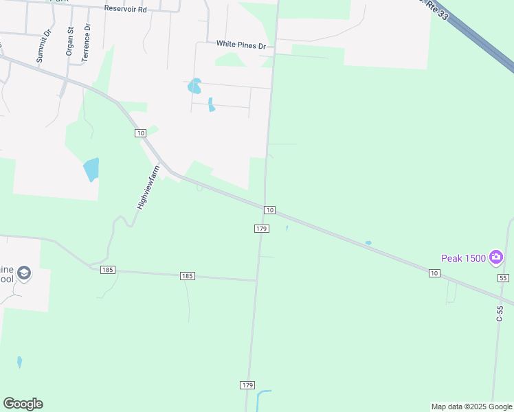 map of restaurants, bars, coffee shops, grocery stores, and more near County Road 10 in Bellefontaine