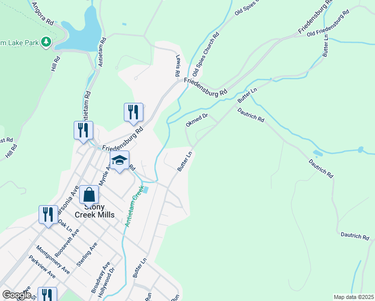 map of restaurants, bars, coffee shops, grocery stores, and more near 1623 Butter Lane in Reading