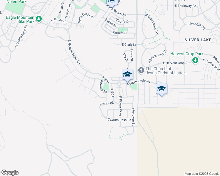 map of restaurants, bars, coffee shops, grocery stores, and more near 7143 Mohican Drive in Eagle Mountain