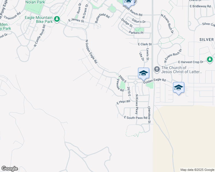 map of restaurants, bars, coffee shops, grocery stores, and more near 3809 Hollow Crest Drive in Eagle Mountain