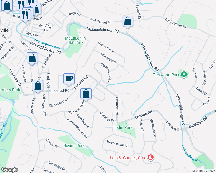 map of restaurants, bars, coffee shops, grocery stores, and more near 1358 Deepwood Drive in Pittsburgh