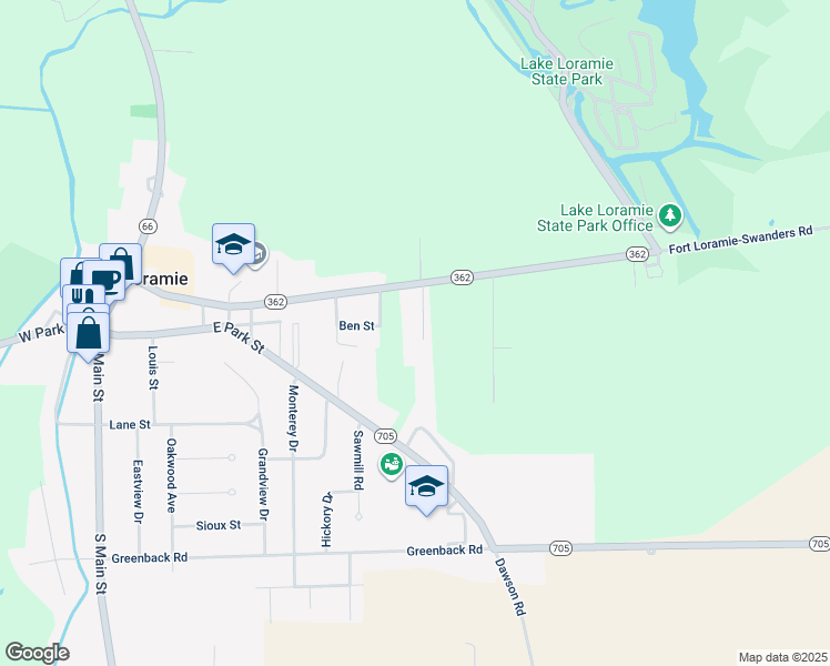 map of restaurants, bars, coffee shops, grocery stores, and more near 140A Liberty Way in Fort Loramie