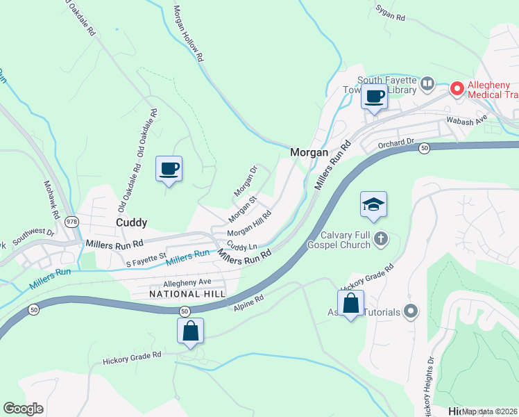 map of restaurants, bars, coffee shops, grocery stores, and more near 1 Degrave Dr in Cuddy