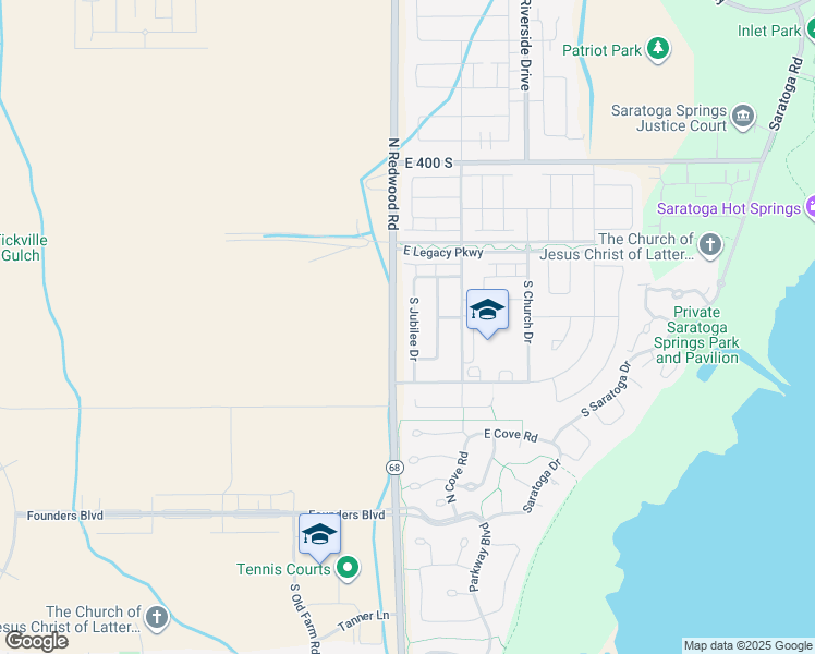 map of restaurants, bars, coffee shops, grocery stores, and more near 667 South Jubilee Drive in Saratoga Springs