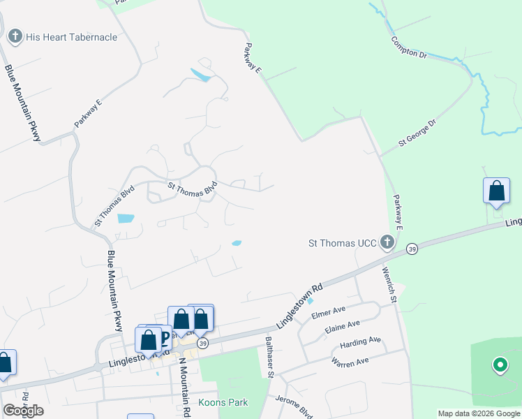 map of restaurants, bars, coffee shops, grocery stores, and more near 6120 Macarthur Drive in Harrisburg