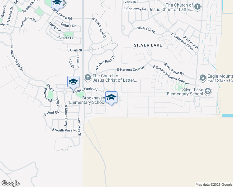 map of restaurants, bars, coffee shops, grocery stores, and more near 7170 North Honey Field Way in Eagle Mountain