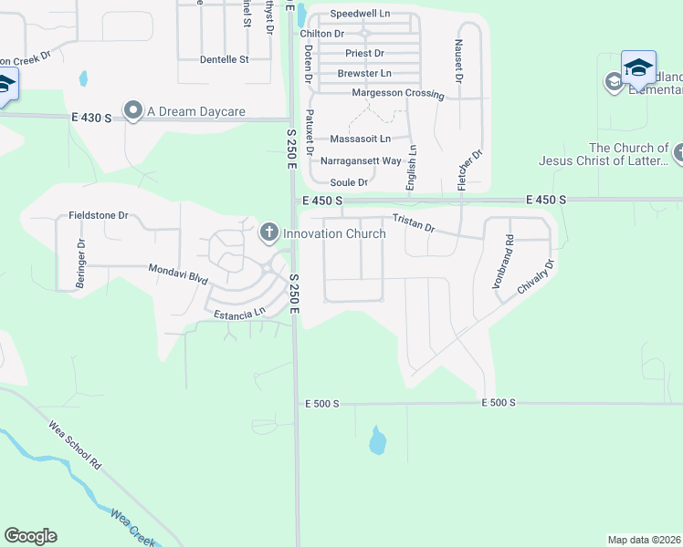 map of restaurants, bars, coffee shops, grocery stores, and more near 2614 Gawain Dr in Lafayette