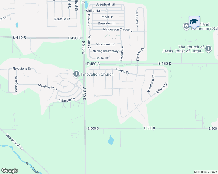 map of restaurants, bars, coffee shops, grocery stores, and more near 2686 Gawain Dr in Lafayette