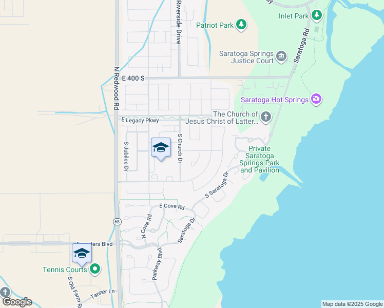 map of restaurants, bars, coffee shops, grocery stores, and more near 271 East Echo Ledge Drive in Saratoga Springs