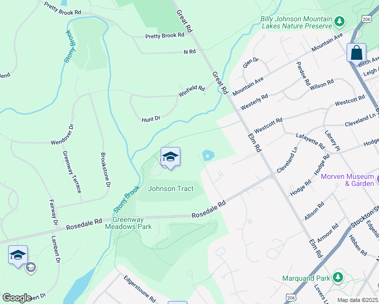 map of restaurants, bars, coffee shops, grocery stores, and more near 108 Rosedale Lane in Princeton