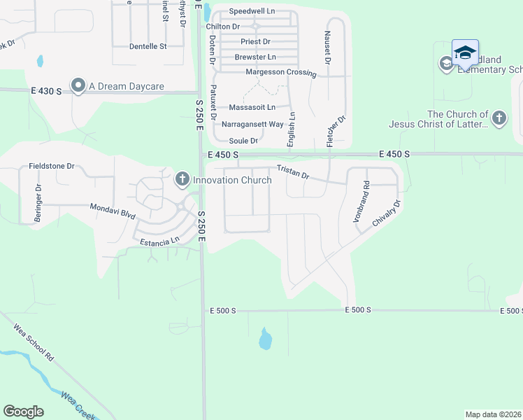 map of restaurants, bars, coffee shops, grocery stores, and more near 2686 Gawain Dr in Lafayette