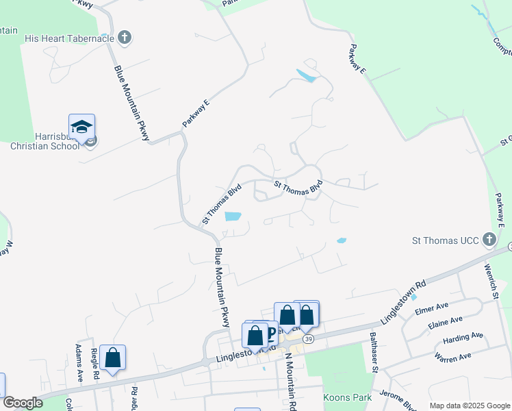 map of restaurants, bars, coffee shops, grocery stores, and more near 5979 Meade Ct in Harrisburg